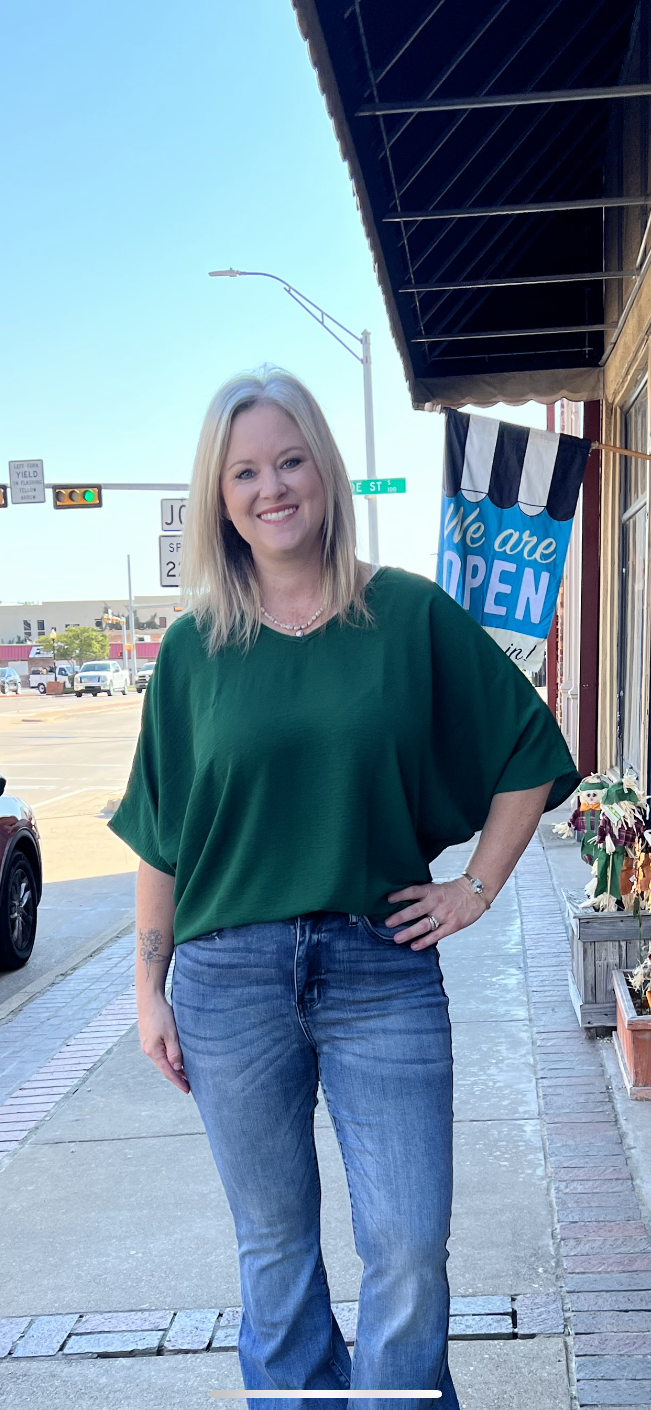 Emerald V-Neck Top