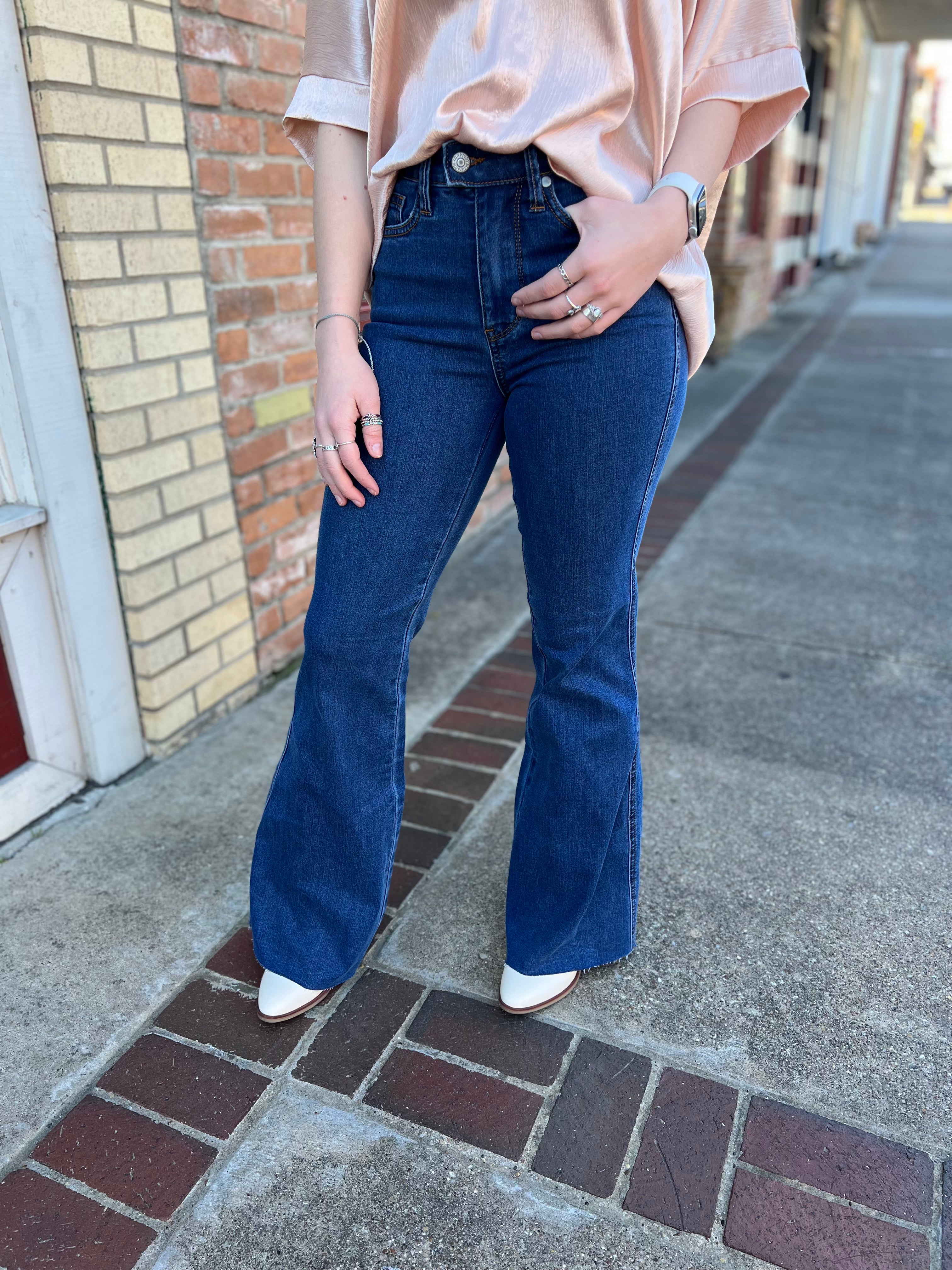 Judy Blue Hw Flare Tummy Control Double Button Wb