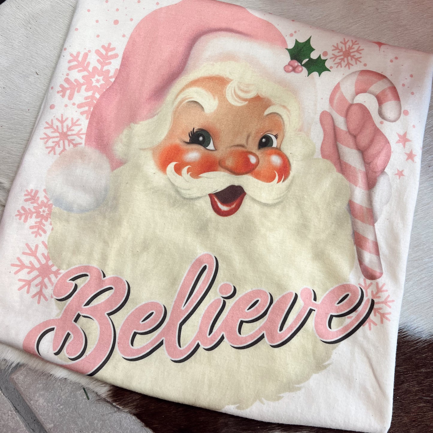 Pink Believe Santa Tee