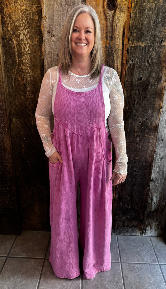 Love Is In The Air Pink Mineral Wash Jumper