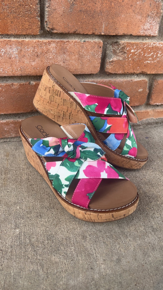 Corkys Bowdacious Floral Wedges