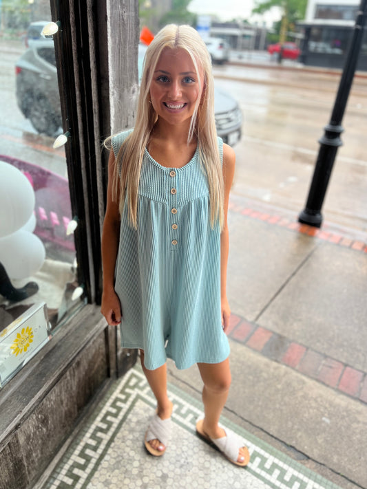 Tilly Textured Mint Romper