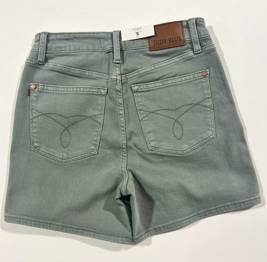 Judy Blue Stone Blue Pkt Embroidered Shorts
