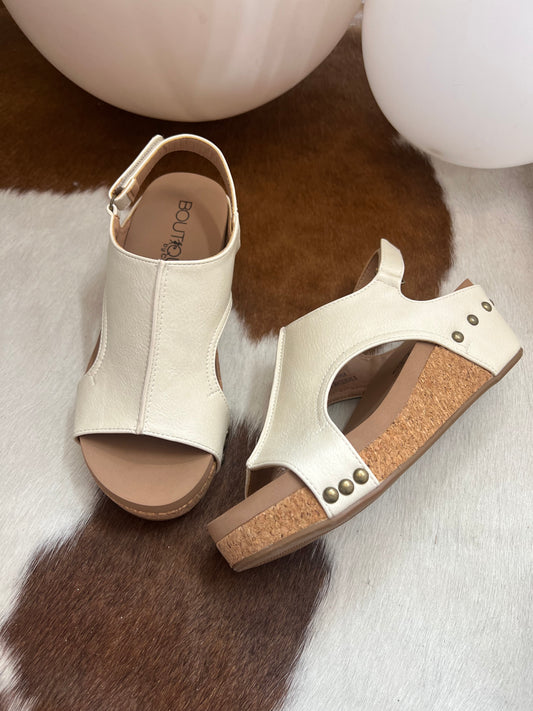 Corkys Cream Volta II Wedges