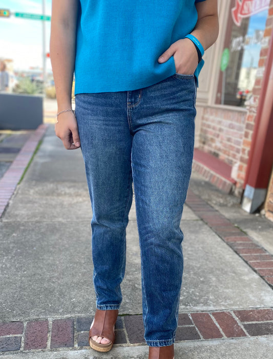 JUDY BLUE TILLY STRAIGHT FIT HW RIGID JEANS