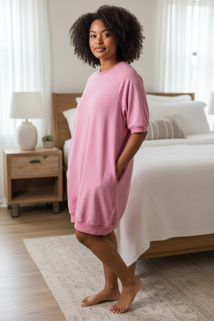 EASEL PINK DRESS WITH POCKETS