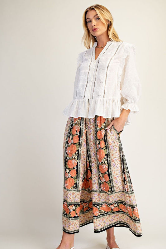 VINTAGE PALAZZO FLORAL PANTS