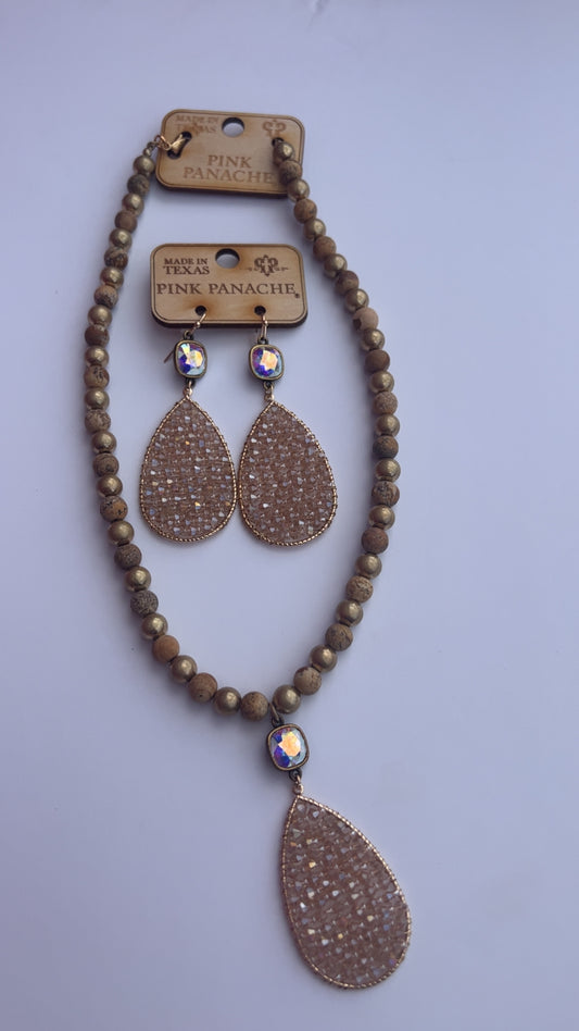 Pink Panache Gold Drop Earrings