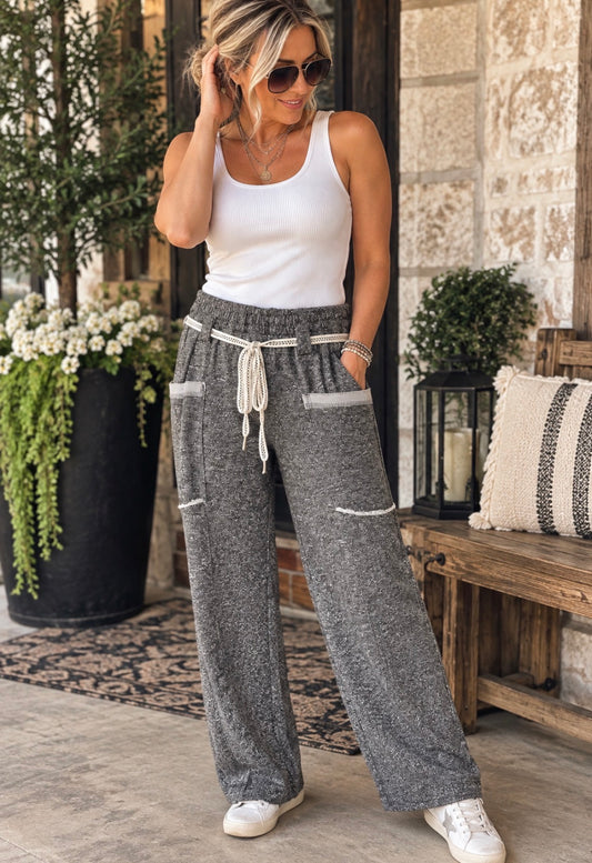 Grey Knit Terry Pants