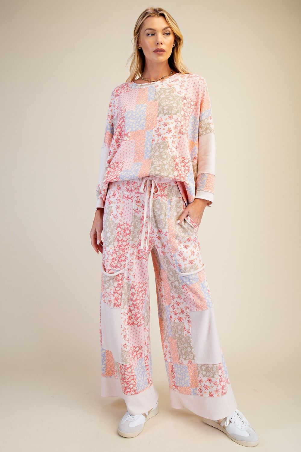 EASEL BLUSH PATCHWORK SET PANTS