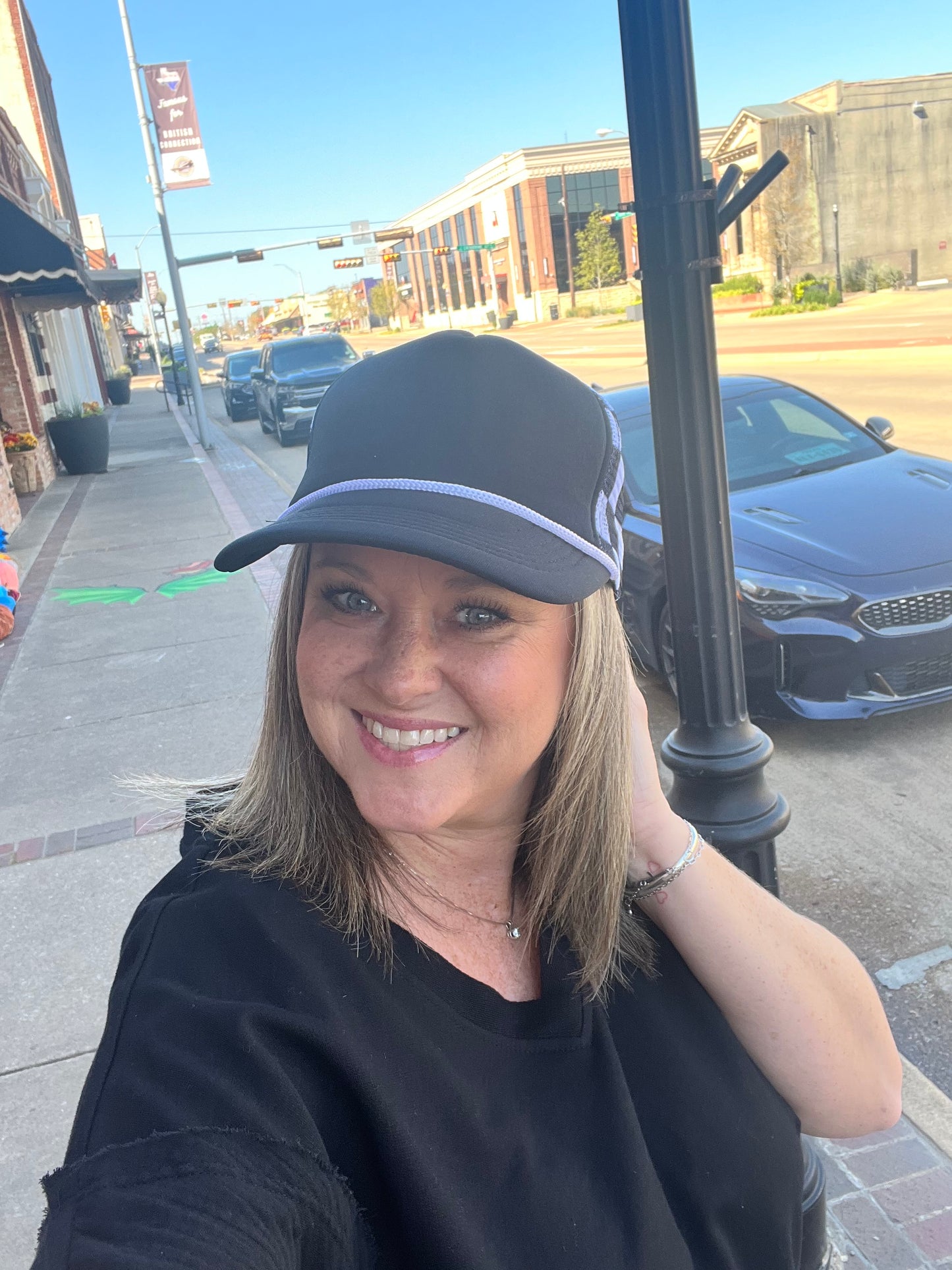 Black Checkered Trucker Hat