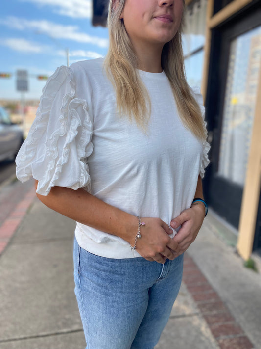 WHIPPED TOPPING PLEASE RUFFLE TOP