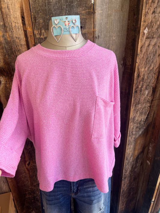 Laura Pink Oversized Top