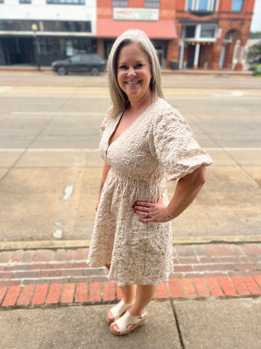 Champagne Floral Dress