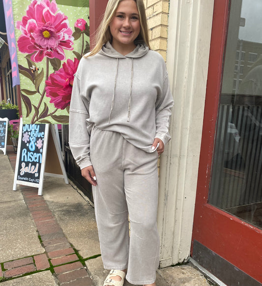 Grey Cozy Knit Textured Sweatshirt