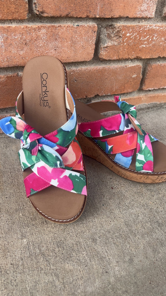 Corkys Bowdacious Floral Wedges