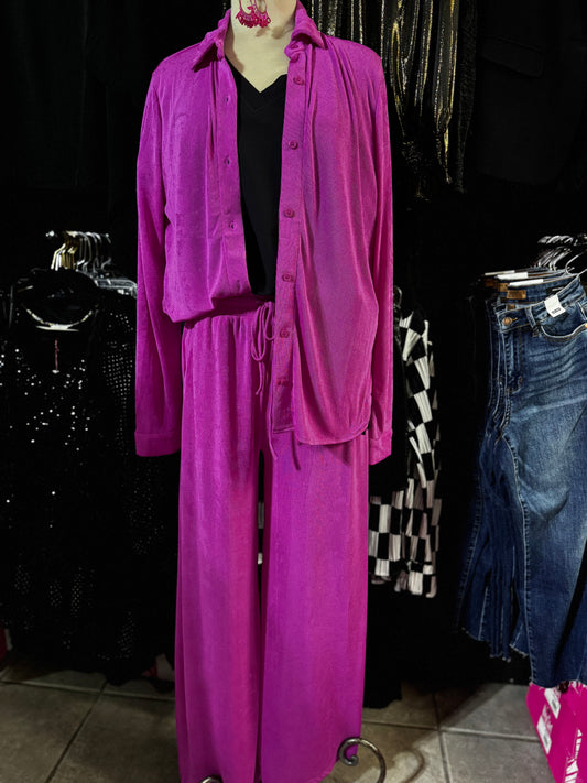 Slinky Orchid Button Down