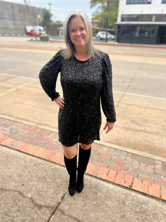 Black Perfection Sequin Dress