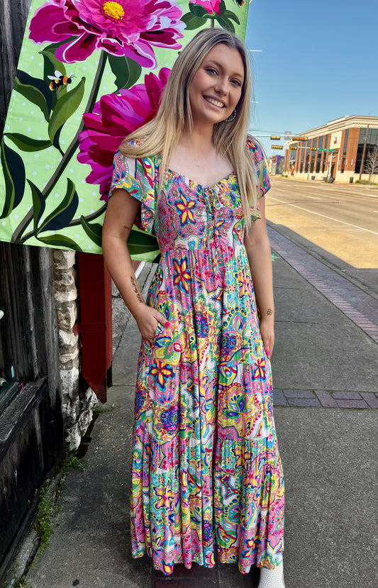 Boho Floral Maxi Dress