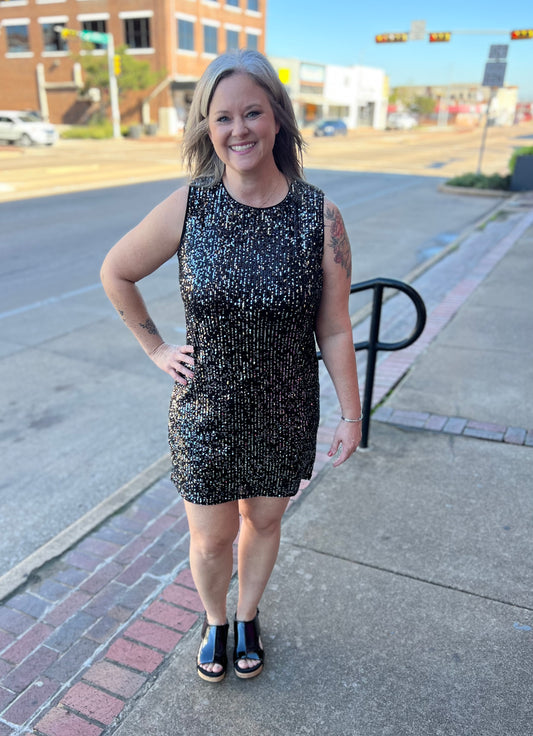 Little Black Sequin Dress