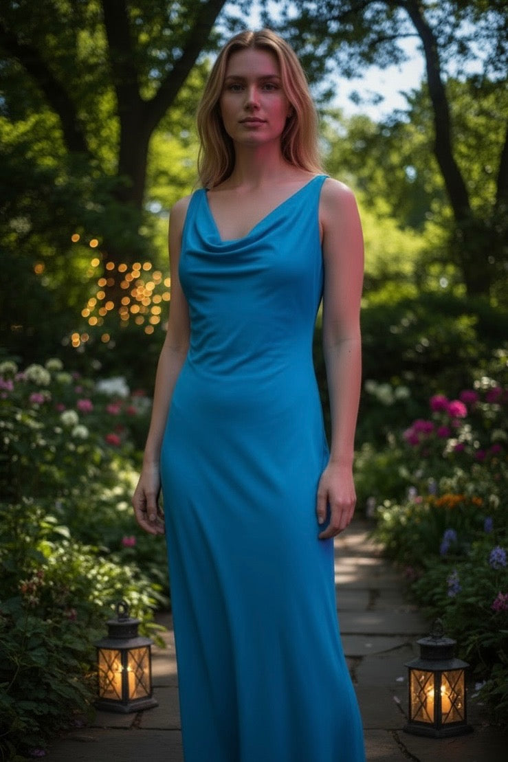 LIFE OF THE PARTY SEA BLUE DRESS