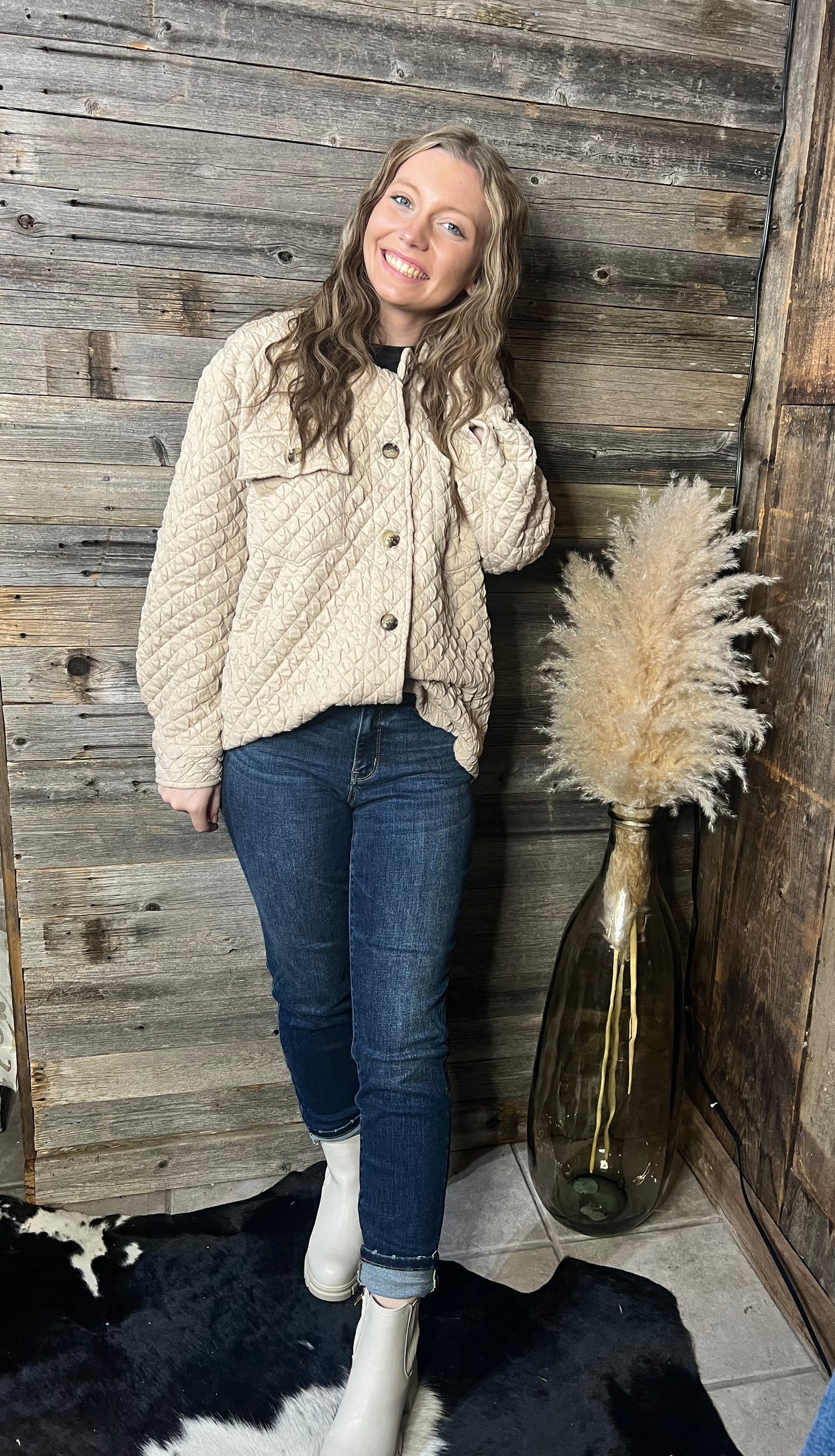 Fallen Taupe Quilted Jacket