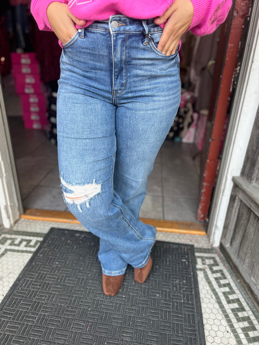 Judy Blue Madison Tummy Control 90s Straight Jeans