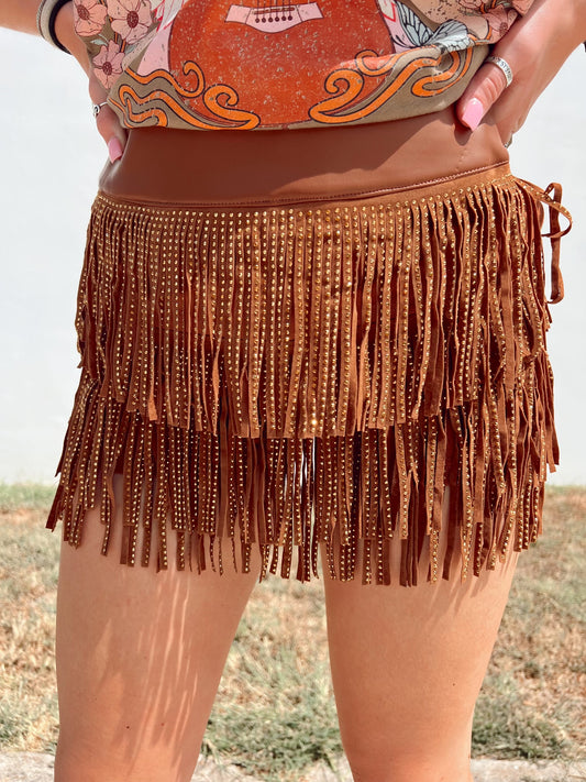 JOHNNY & JUNE SKIRT BROWN