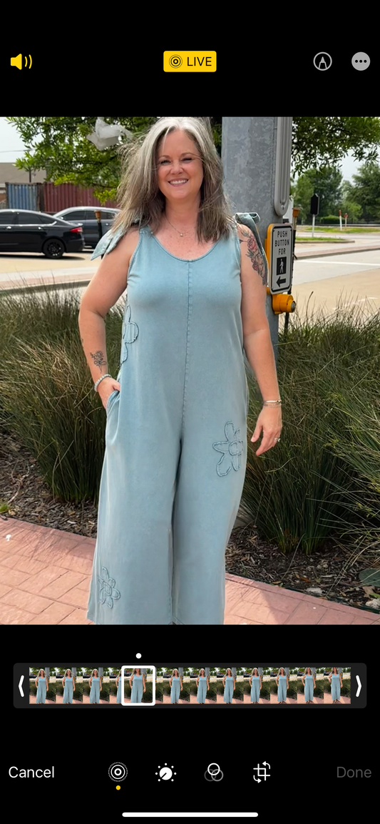 Rosa Dusty Blue Mineral Wash Jumper