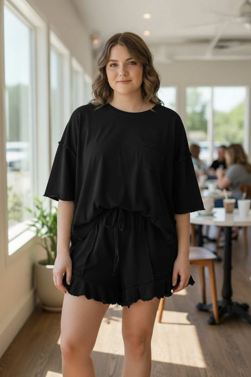 ALLISON RUFFLE SET TOP