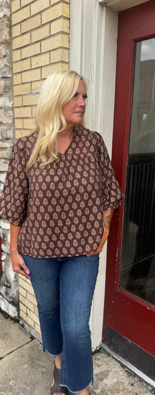 ANSLEY BROWN TOP