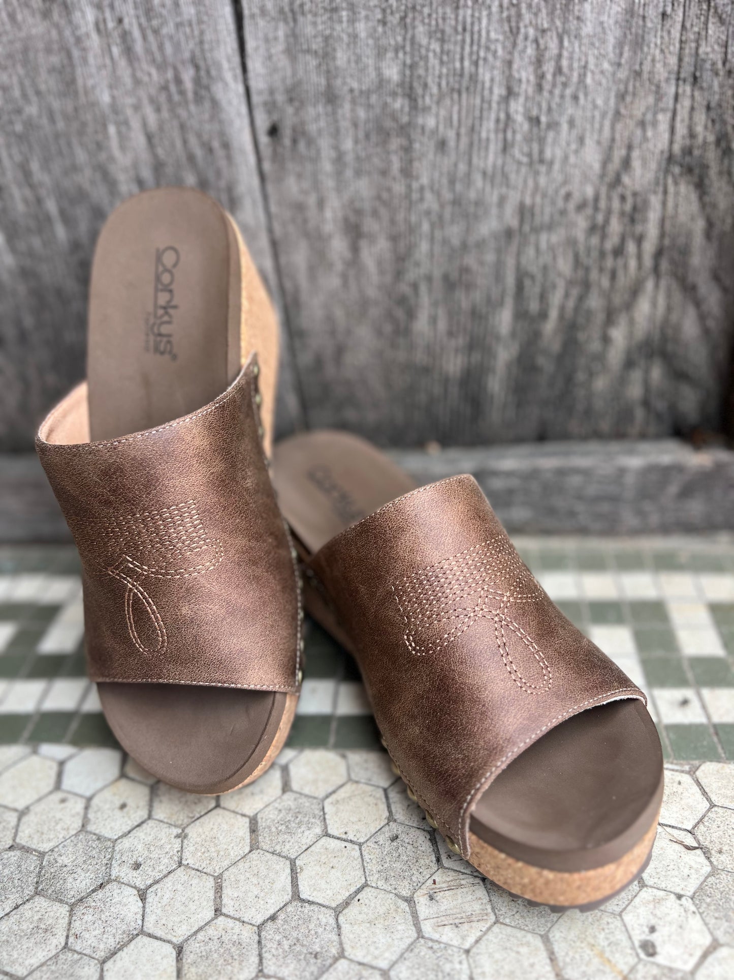 Corkys Saddle Up Tan Wedges