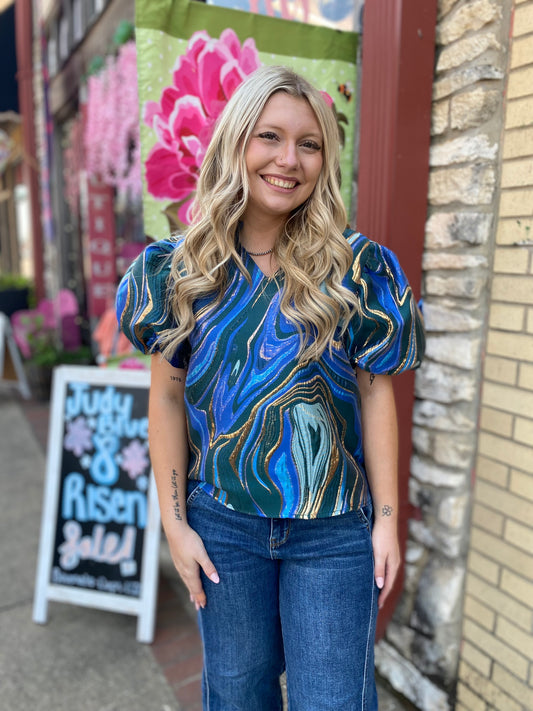 Shimmer and Shine Blue Mix Top