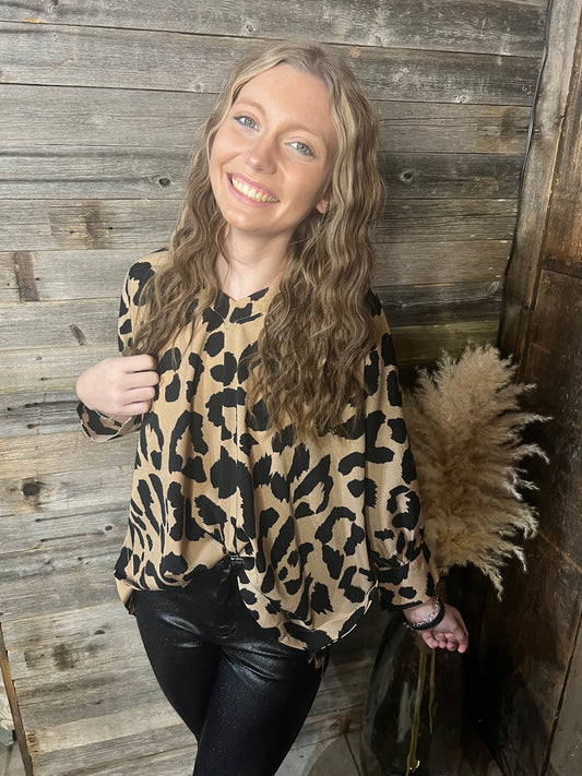 Leopard Dolman Top