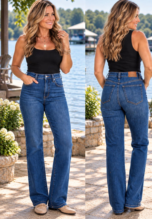 JUDY BLUE BE IN CONTROL TUMMY CONTROL STRAIGHT JEANS