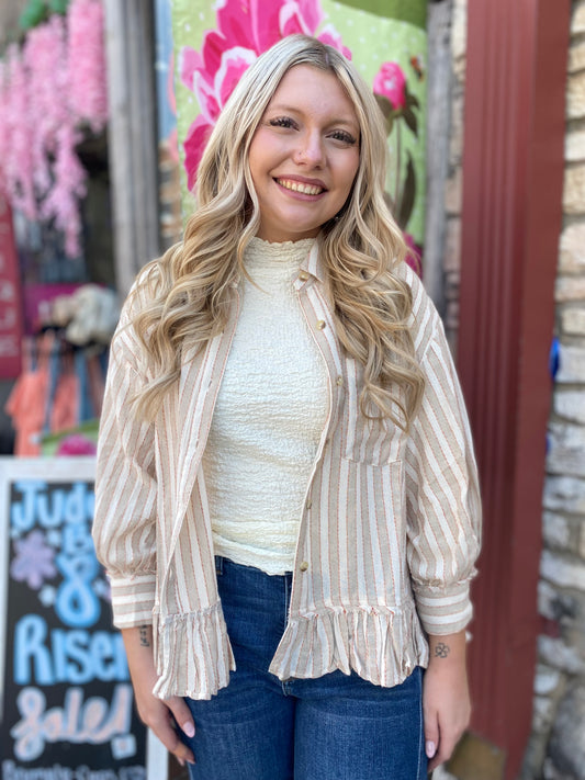 Coryn Neutral Striped Top