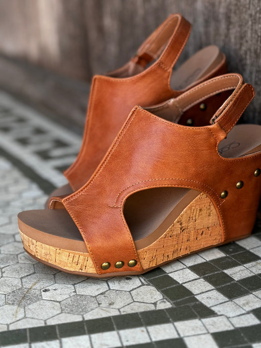 Corkys Tiffanee Cognac Wedges