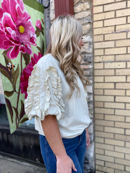 VANILLA PLEASE RUFFLE TOP