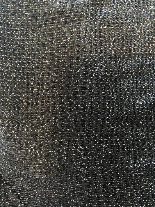 BLACK SILVER SHINE SHEER TOP