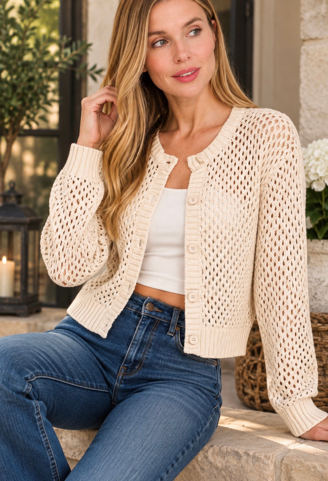 SANDY SHORES CROCHET CARDIGAN
