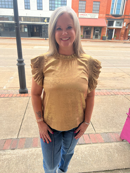 Mindy Gold Metallic Top