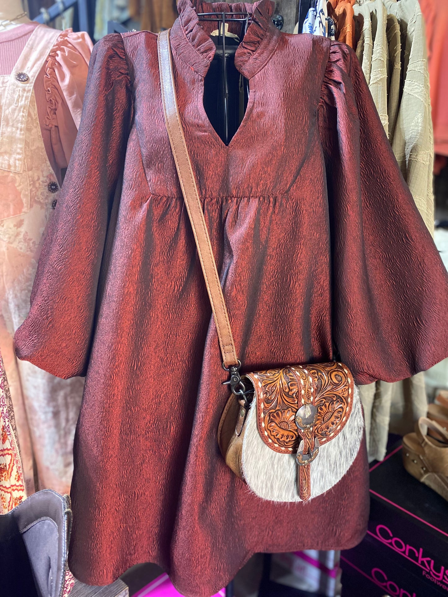 BURGUNDY ELEGANCE DRESS