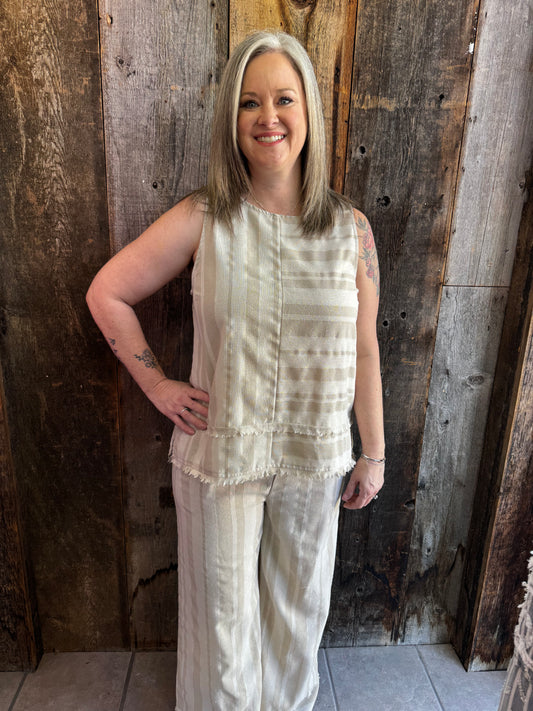 Delmar Striped Linen Pants