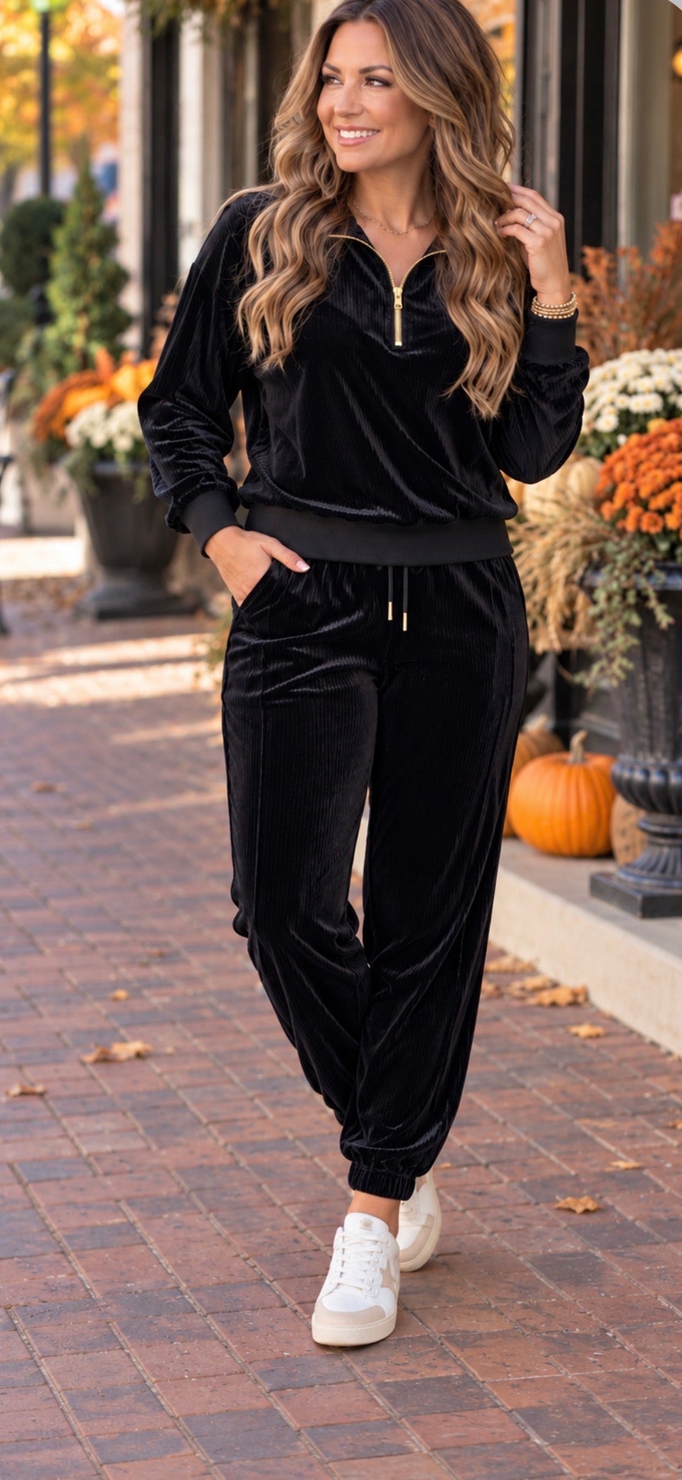 CUDDLE UP BLACK VELVET PANTS