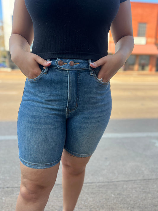 Judy Blue Bahamas Tummy Control HW Shorts