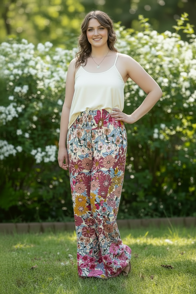 VALERIE FLORAL FLOWY PANTS