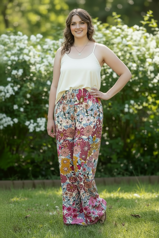 VALERIE FLORAL FLOWY PANTS