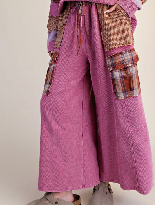 EASEL LIPSTICK PLAID PANTS OF SET