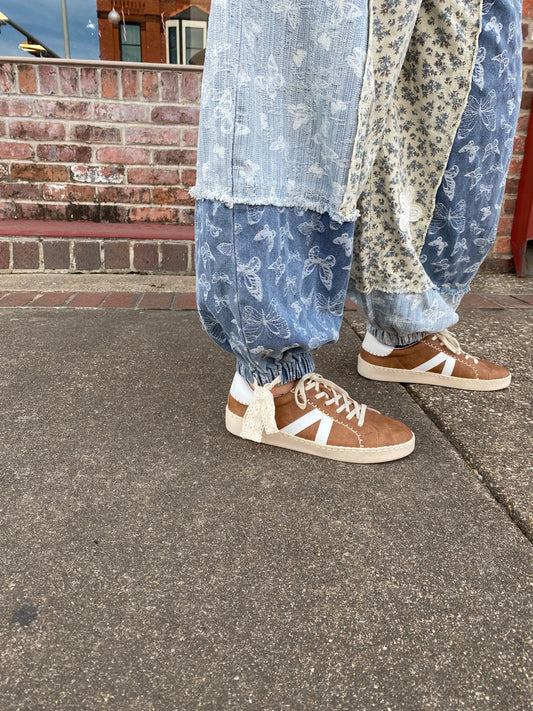 BOHO DENIM PATCHWORK BUTTERFLY PANTS