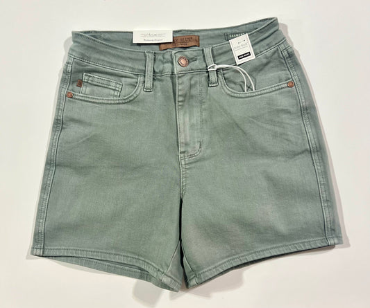 Judy Blue Stone Blue Pkt Embroidered Shorts